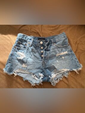 Aeropostale Light Blue Distressed Denim Shorts